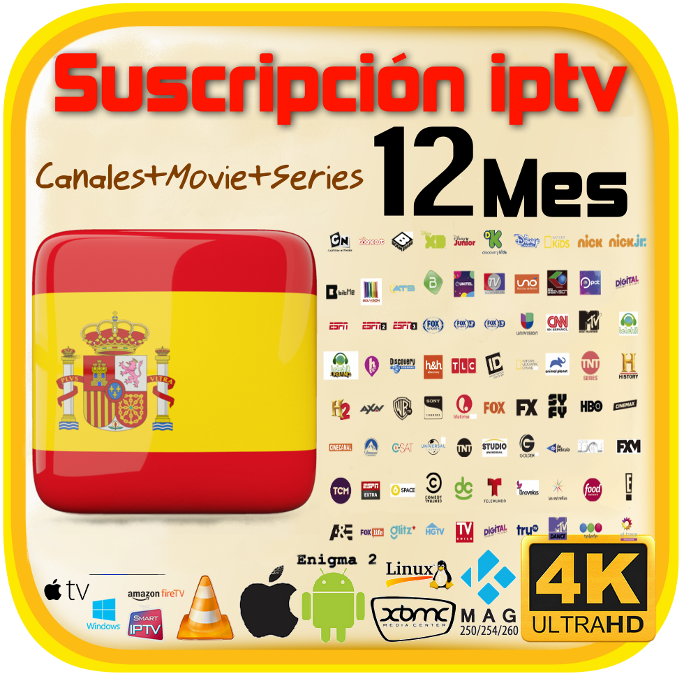 España IPTV 12 meses Todos los canales + Canales para adultos incluidos  compatibles con todos los dispositivos - iGV